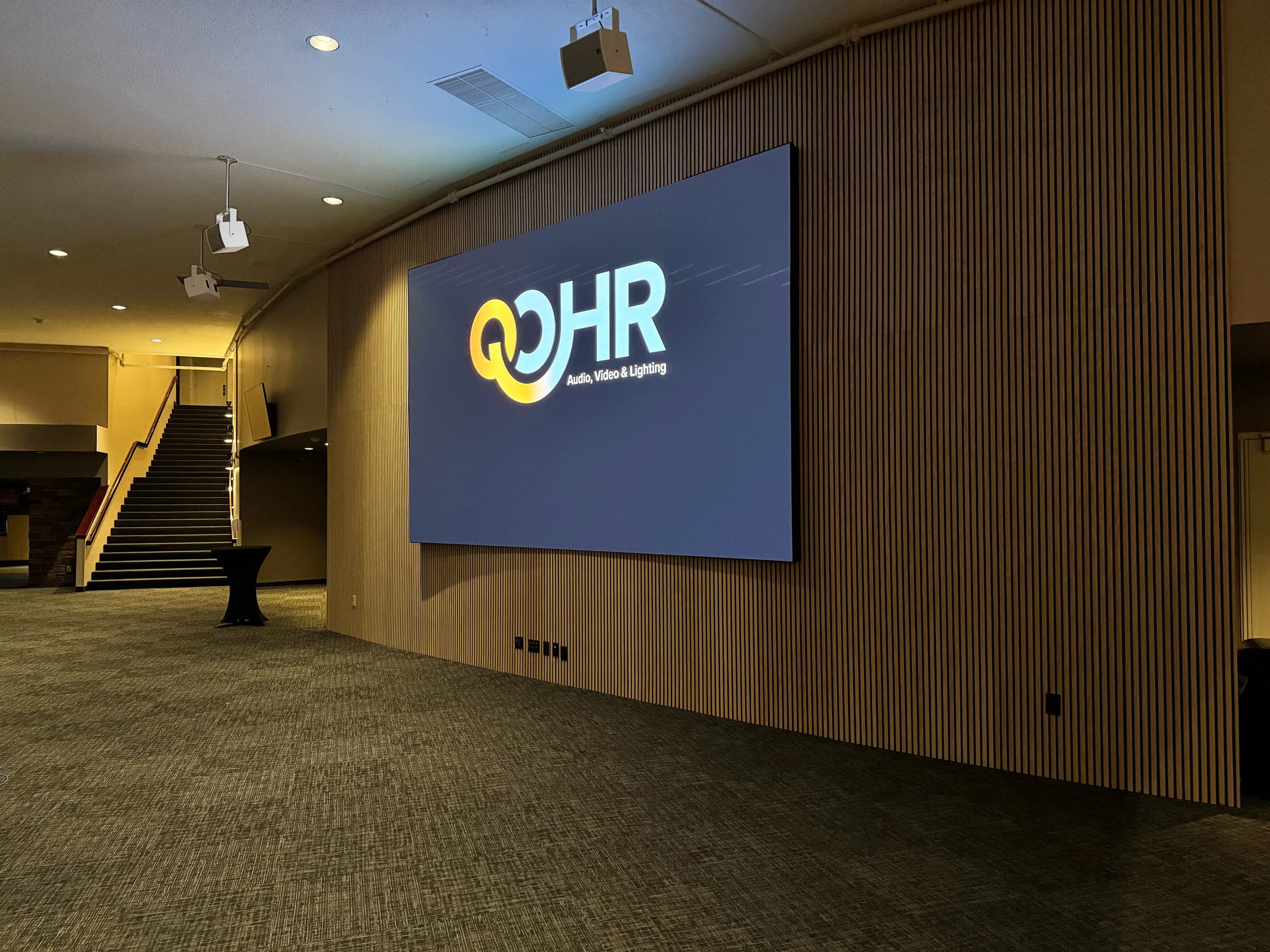 Mannahouse PDX architectural lobby LED wall