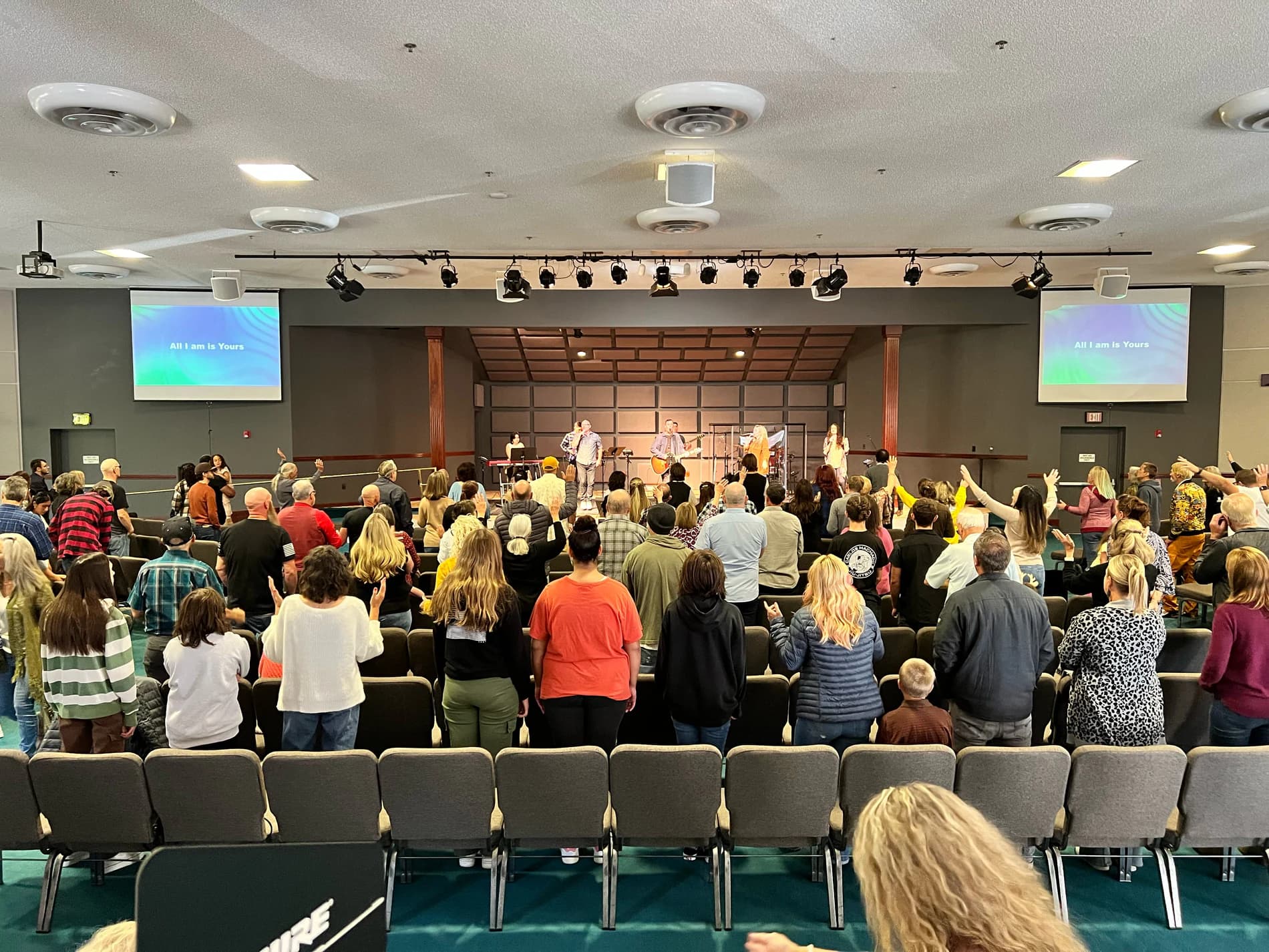 MountainHouse Church sanctuary with its original projection system in use