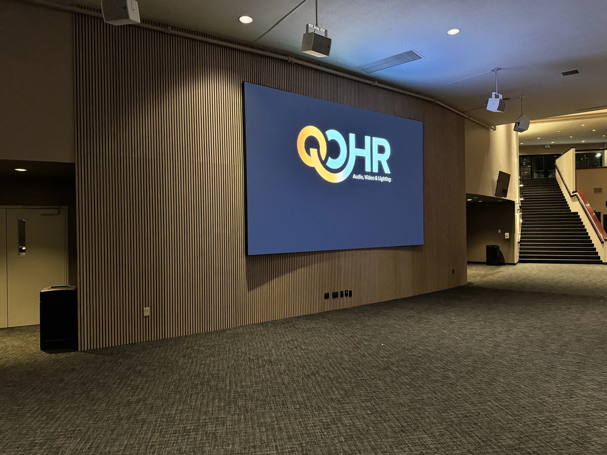 Completed Mannahouse PDX architectural lobby LED wall