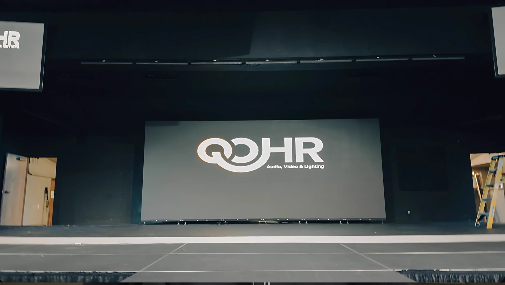 Completed 60-panel LED wall centered on the Reign Church stage