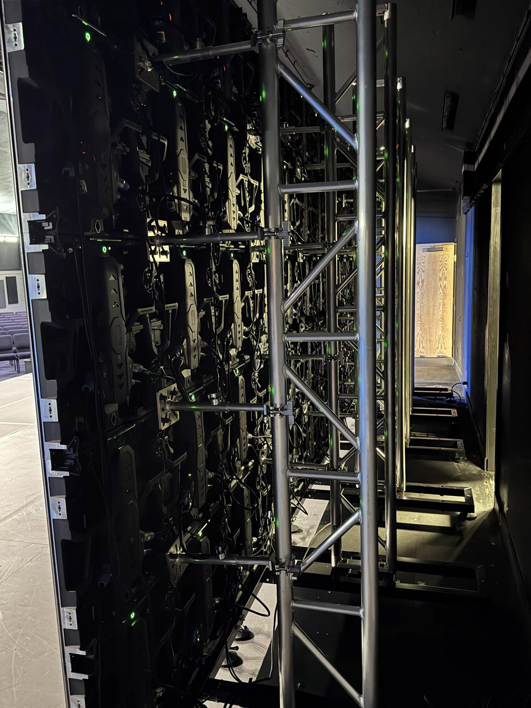 Depth and bracing of the Reign Church LED ground-support system